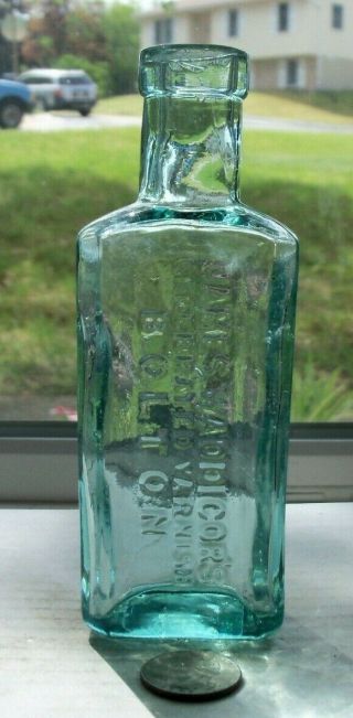 Victorian Aqua Bottle Embossed,  James Waddicor 
