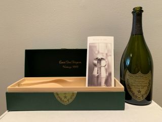 Vintage Empty 1992 Cuvee Dom Perignon Champagne Bottle With Display Box & Insert
