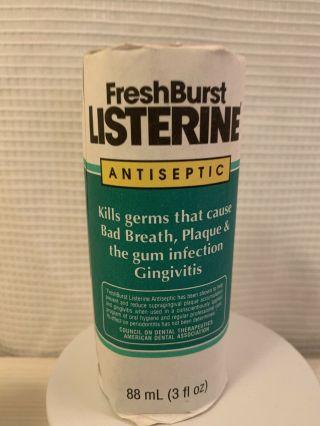 Vintage Listerine Paper Wrapped Bottle Antiseptic Mouthwash 3oz For Prop Nos