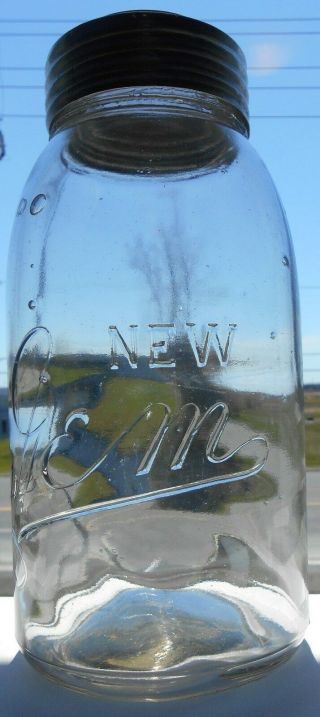 Very Scarce Half Gallon - Gem,  Sydenham Glass Co.  Wallaceburg,  Ontario Canada