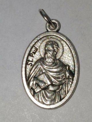 Vintage St Paul,  S.  Peter,  Silver Color Metal Catholic Medal,  Charm