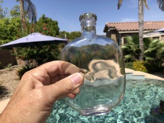 Antique Clear Half Pint Pumpkin Seed Flask