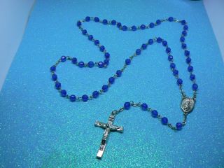 A Blue Bead Roman Catholic 5 Decade Holy Rosary