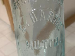 Vintage Beer Soda Bottle C Hartig Milton Pa Blob Top Bottle Northumberland Co
