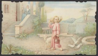 Child Jesus Labor Antique French Religious Holy Card Die Cut