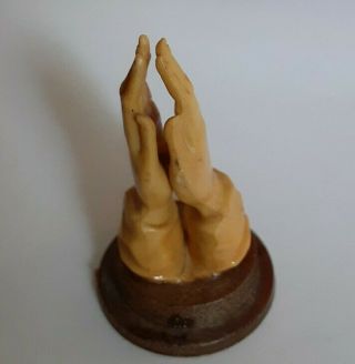 Vintage Miniature Praying Hands Figurine Made In Italy Plastic 1.  5”