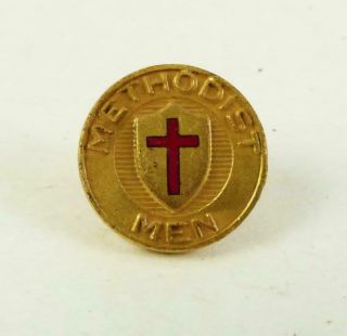 Vintage Goldtone Methodist Men Screw - On Lapel Pin