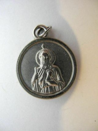 Vintage Round Christian Religious Medal " Saint Jude Shrine Baltimore,  Maryland "
