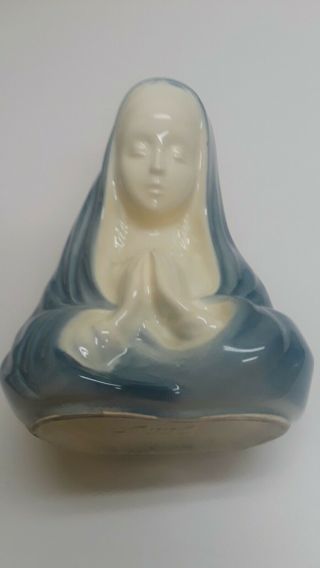 Royal Windsor Praying Nun Head In Blue Planter Vase Porcelain