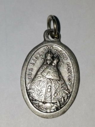 Vintage Our Lady Of Olives,  Catholic Charm,  Medal,  Italy