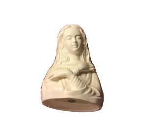 Vintage Rubens Pottery Blessed Madonna Virgin Mary Planter Head Vase 7 1/2 "