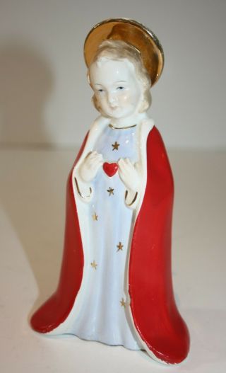 Vintage Madonna Mary Porcelain Figurine 6.  5 " Religious Figure