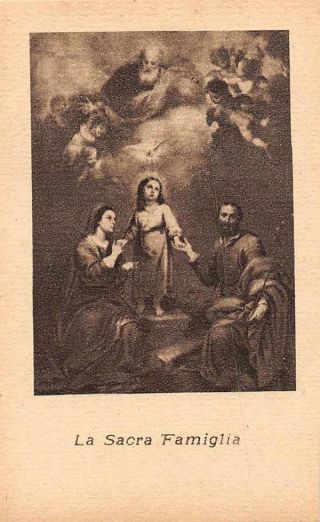 Old Rare Holy Cards From Circa 1930 " H3810 " La Sacra Famiglia