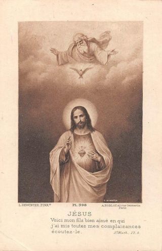 Old French Rare Holy Cards From 1920 " H5685 " Jesus