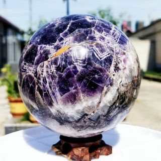 7.  68lb Natural Dream Amethyst Sphere Crystal Quartz Ball Gem Stone Healin Wfc49