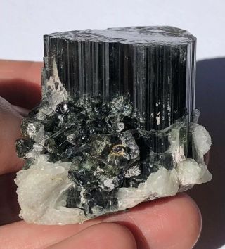 Large Blue Cap Tourmaline Crystal From The Big Chief Mine In San Diego 2