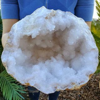 Big 8 Inch Prestine White Quartz Crystal Geode