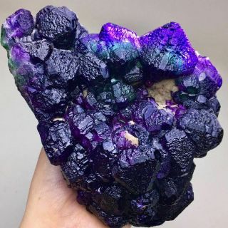 1060g Translucent Deep Blue/green/purple Octahedral Fluorite Crystal Specimen