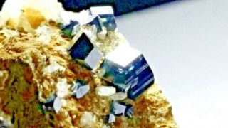 Anatase Blue Shaded Crystals On Matrix With Chlorite Quartz