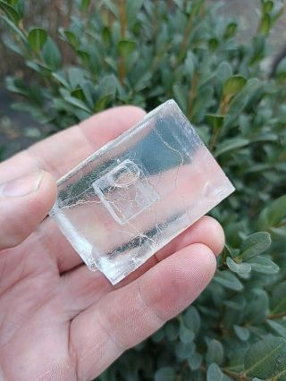 Rare Museum quality clear halite crystal with big ancient water bubble inside 2
