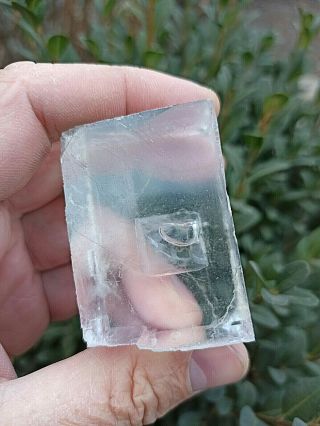 Rare Museum quality clear halite crystal with big ancient water bubble inside 3