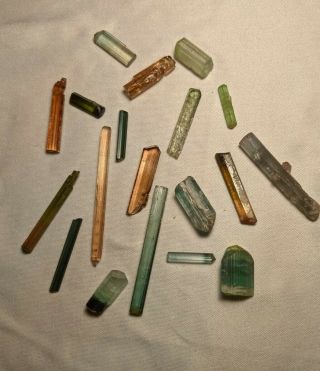22 gram parcel natural color tourmaline crystals - variety of localities 3