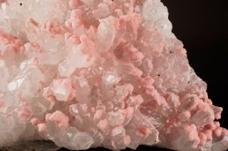 AESTHETIC Botryoidal Rhodochrosite on Quartz Crystal Cluster OPPU MINE,  JAPAN 2