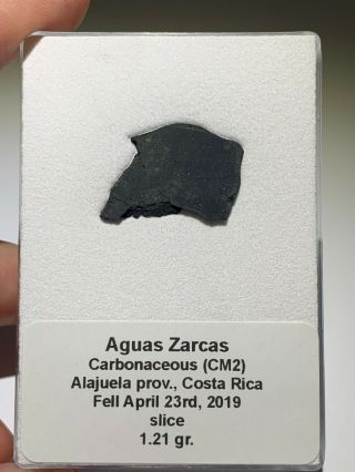Aguas Zarcas CM2 Meteorite Fall from Costa Rica - 1.  21 gram slice 3