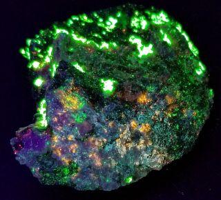 Franklin Nj Fluorescent Mineral - Margarosanite - Xonotolite - Prehnite - Pectolite - " Sou