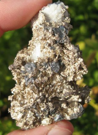 Rare Native Silver On Calcite Crystal Cluster Natural Mineral Specimen Morocco