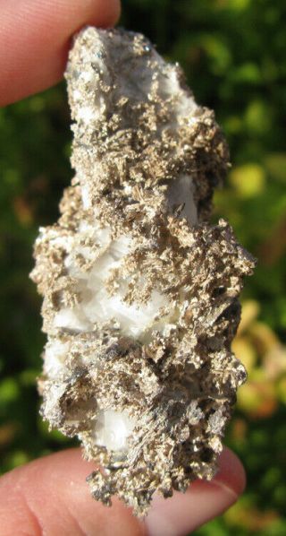 RARE NATIVE SILVER On Calcite Crystal Cluster Natural Mineral Specimen MOROCCO 3