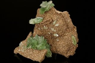AESTHETIC Ludlamite on Pyrite Crystal Cluster HUANUNI MINE,  BOLIVIA 2
