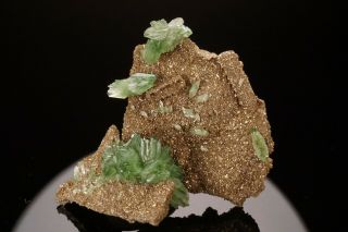 AESTHETIC Ludlamite on Pyrite Crystal Cluster HUANUNI MINE,  BOLIVIA 3