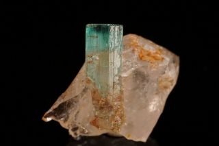 Emerald on Quartz Crystal RIST MINE,  NORTH CAROLINA - Ex.  Lemanski 3