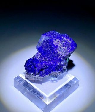 Magnificent - Blue Azurite Crystal W/green Malachite,  Milpillas Mine Mexico