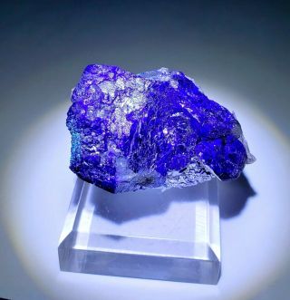 MAGNIFICENT - Blue Azurite crystal w/Green Malachite,  Milpillas mine Mexico 3