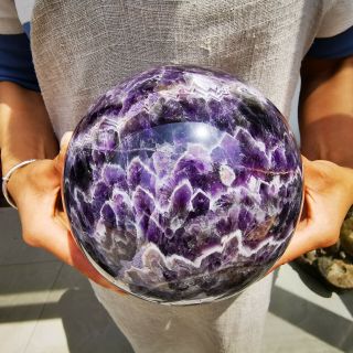 12.  21lb Natural Dream Amethyst Quartz Sphere Crystal Ball Reiki Healing