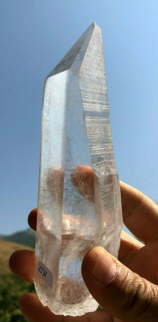 6 1/3 " Natural Colorless Lemurian Crystal Quartz From Brazil
