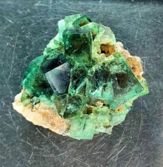 Green Fluorite W/ Quartz Crystals (fl. ) : Diana Maria Mine.  Weardale,  England.  Uk
