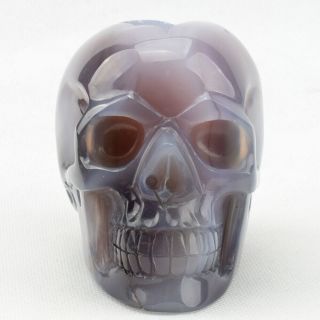 4.  7  Natural AGATE GEODE Carved Crystal Skull Sculpture,  Crystal Healing 2