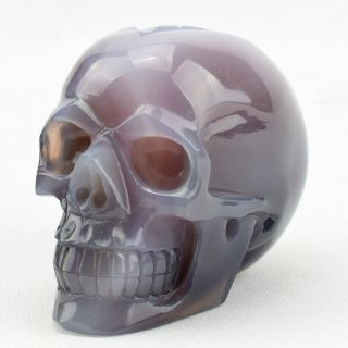 4.  7  Natural AGATE GEODE Carved Crystal Skull Sculpture,  Crystal Healing 3