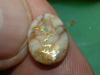 California Amber Gold Quartz Cabochon 2.  74 Carats Natural Gold In Quartz Gems