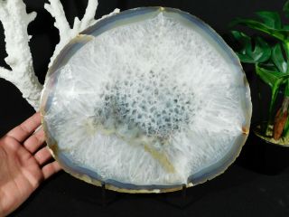 A Giant Polished Quartz Crystal Nodule Cluster With Stand From Brazil 3737gr