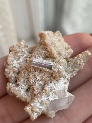 Pink Maine Tourmaline Crystal With Quartz
