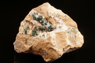 Rare Old Locale Malachite & Quartz Crystal Bridgeport,  Pennsylvania - Ex Lemanski