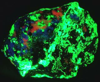 Franklin Nj Fluorescent Mineral - Purple Hardystonite - Orange Clinohedrite - Grn Will
