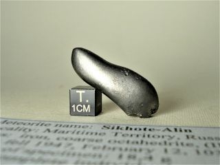 Meteorite Sikhote - Alin,  Russia,  Complete Regmaglypted Individual 18,  4 G