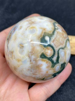 Polished Stone Sphere on Stone Stand - 280.  7 Grams - Vintage Estate Find 3