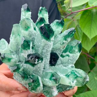 2.  02LB Find Green Phantom Quartz Crystal Cluster Mineral Specimen Healing 3