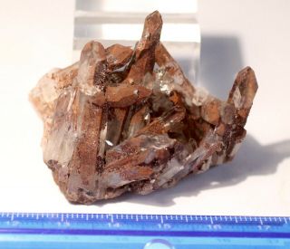 Hematite On Quartz Crystals: Big Creek Mine,  Carbon County,  Wyoming - Rare